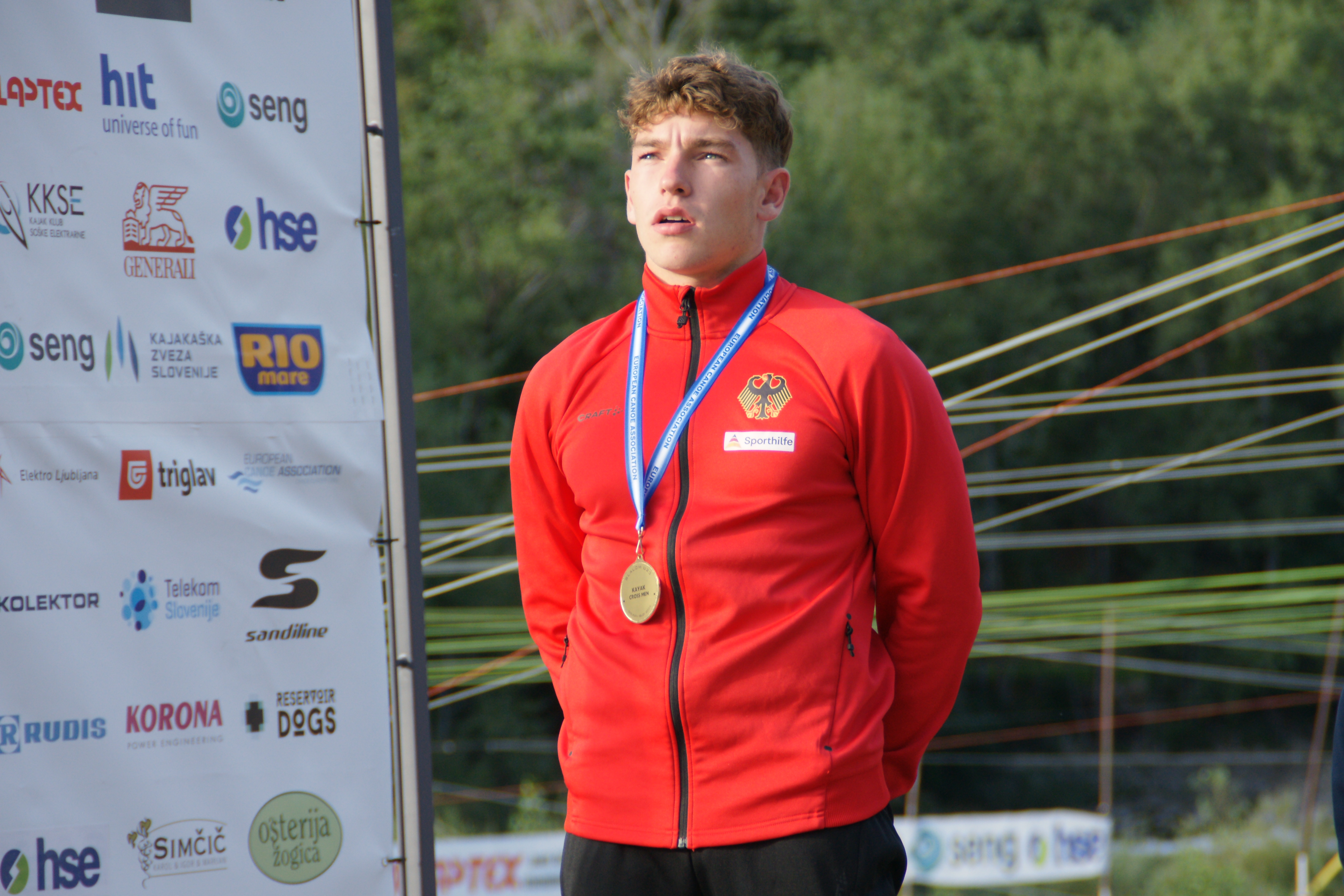 Felix Sachers 1. Platz EM U23 Kajak-Cross